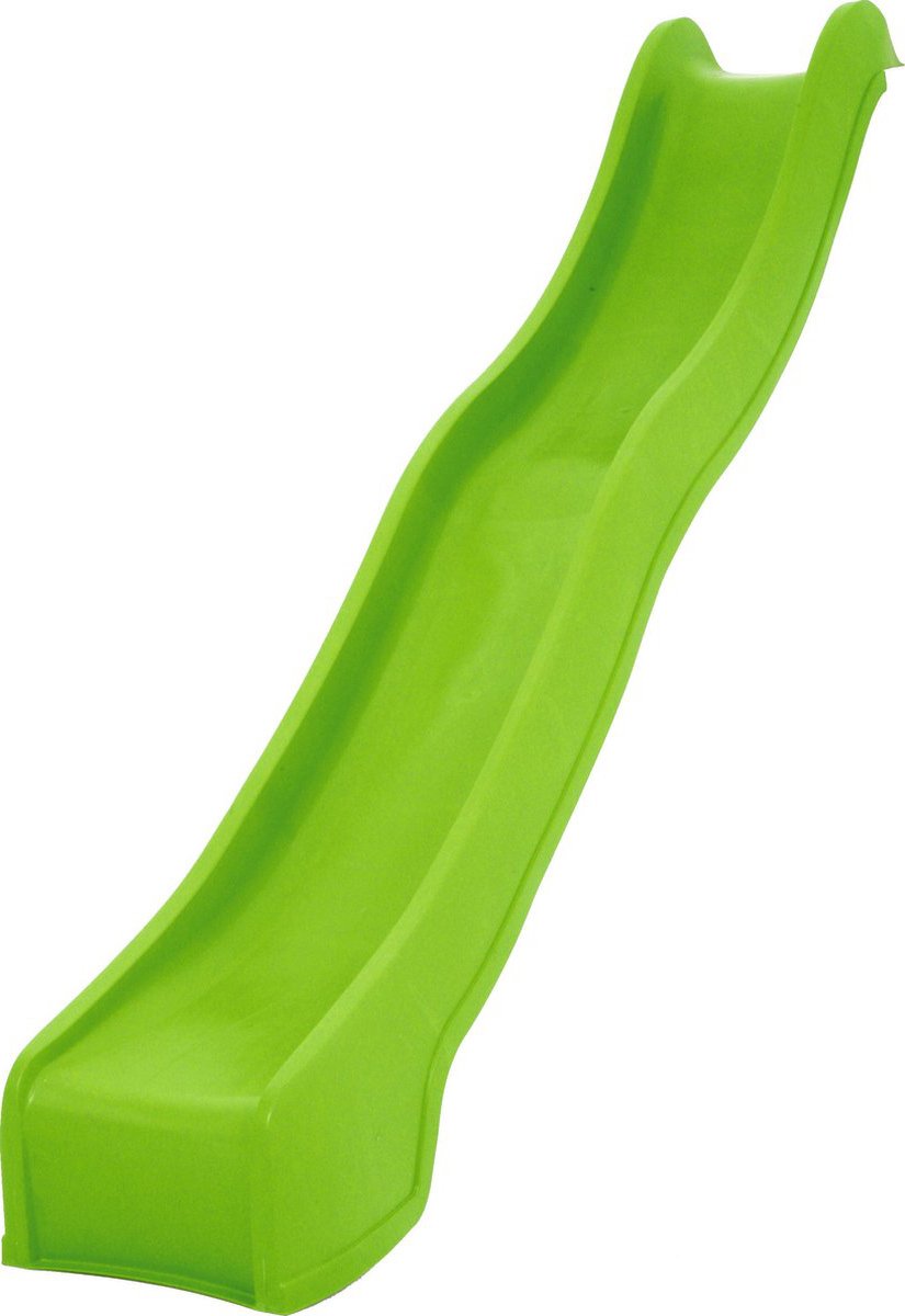 Losse Aanbouw Module  /Afrijzer 3 meter Appelgroen voor platformhoogte 150cm | Schuifaf 300cm van HDPE Kunststof voor o.a. Speeltoestel en Speelhuis